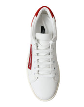 Load image into Gallery viewer, Dolce &amp; Gabbana Chic White Leather Sneakers with Red Accents
