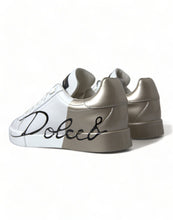 Load image into Gallery viewer, Dolce &amp; Gabbana Elegant White &amp; Gold Leather Sneakers
