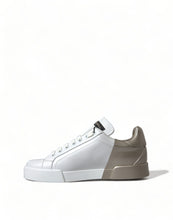 Load image into Gallery viewer, Dolce &amp; Gabbana Elegant White &amp; Gold Leather Sneakers
