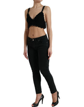 Load image into Gallery viewer, Dolce &amp; Gabbana Black Cotton Bustier Cropped Crochet Tank Top
