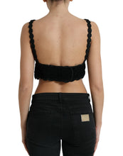 Load image into Gallery viewer, Dolce &amp; Gabbana Black Cotton Bustier Cropped Crochet Tank Top
