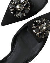 Load image into Gallery viewer, Dolce &amp; Gabbana Suede Crystal Point-Toe Flats Slingbacks
