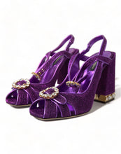 Load image into Gallery viewer, Dolce &amp; Gabbana Regal Purple Ankle Strap Heels
