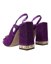 Load image into Gallery viewer, Dolce &amp; Gabbana Regal Purple Ankle Strap Heels
