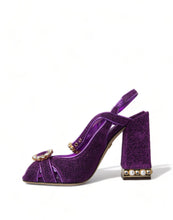 Load image into Gallery viewer, Dolce &amp; Gabbana Regal Purple Ankle Strap Heels
