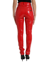 Load image into Gallery viewer, Dolce &amp; Gabbana Shiny Red High Waist Skinny Pants
