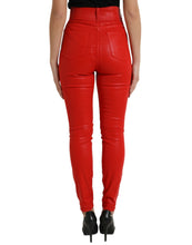 Load image into Gallery viewer, Dolce &amp; Gabbana Red Cotton High Waist Skinny Denim Jeans
