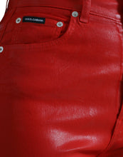 Load image into Gallery viewer, Dolce &amp; Gabbana Red Cotton High Waist Skinny Denim Jeans
