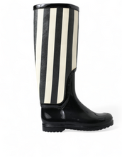 Load image into Gallery viewer, Dolce &amp; Gabbana Black and White Striped Knee High Boots
