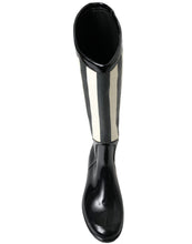 Load image into Gallery viewer, Dolce &amp; Gabbana Black and White Striped Knee High Boots
