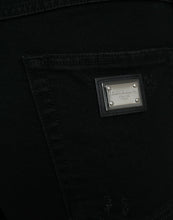 Load image into Gallery viewer, Dolce &amp; Gabbana Black Cotton High Waist Tattered Denim Jeans
