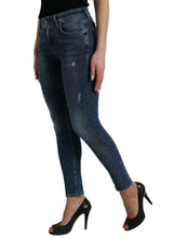 Load image into Gallery viewer, Dolce &amp; Gabbana Dark Blue Washed Skinny Mid Waist Denim Jeans
