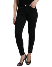 Load image into Gallery viewer, Dolce &amp; Gabbana Black Cotton Mid Waist Skinny Denim Jeans
