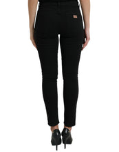 Load image into Gallery viewer, Dolce &amp; Gabbana Black Cotton Mid Waist Skinny Denim Jeans
