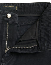 Load image into Gallery viewer, Dolce &amp; Gabbana Black Cotton High Waist Tattered Denim Jeans
