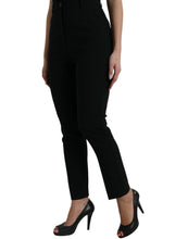 Load image into Gallery viewer, Dolce &amp; Gabbana Black Wool High Waist Tapered Pants
