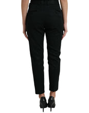 Load image into Gallery viewer, Dolce &amp; Gabbana Black Wool High Waist Cropped Tapered Pants
