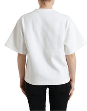 Load image into Gallery viewer, Dolce &amp; Gabbana T-shirt White Cotton Stretch Black HOT Crystal
