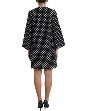 Load image into Gallery viewer, Dolce &amp; Gabbana Black White Polka Dot Nylon Shift Mini Dress
