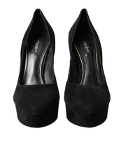 Load image into Gallery viewer, Dolce &amp; Gabbana Black Suede Heeled Pumps Sophistication
