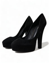 Load image into Gallery viewer, Dolce &amp; Gabbana Black Suede Heeled Pumps Sophistication
