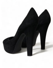 Load image into Gallery viewer, Dolce &amp; Gabbana Black Suede Heeled Pumps Sophistication
