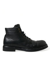 Load image into Gallery viewer, Dolce &amp; Gabbana Black Leather Perugino Ankle Boots Shoes
