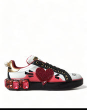 Load image into Gallery viewer, Dolce &amp; Gabbana White Red Crystals Portofino Sneakers Women Shoes
