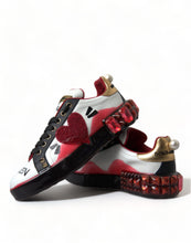 Load image into Gallery viewer, Dolce &amp; Gabbana White Red Crystals Portofino Sneakers Women Shoes
