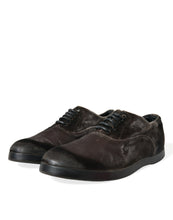 Load image into Gallery viewer, Dolce &amp; Gabbana Brown Velvet Men Lace Up Oxford Dress Shoes
