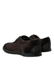 Load image into Gallery viewer, Dolce &amp; Gabbana Brown Velvet Men Lace Up Oxford Dress Shoes
