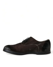 Load image into Gallery viewer, Dolce &amp; Gabbana Brown Velvet Men Lace Up Oxford Dress Shoes
