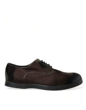 Load image into Gallery viewer, Dolce &amp; Gabbana Brown Velvet Men Lace Up Oxford Dress Shoes
