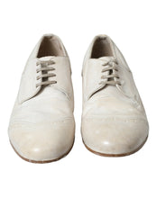 Load image into Gallery viewer, Dolce &amp; Gabbana White Distressed Leather Brogue Dress Shoes
