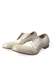 Load image into Gallery viewer, Dolce &amp; Gabbana White Distressed Leather Brogue Dress Shoes
