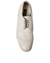 Load image into Gallery viewer, Dolce &amp; Gabbana White Distressed Leather Brogue Dress Shoes
