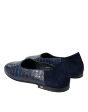 Load image into Gallery viewer, Dolce &amp; Gabbana Blue Crocodile Leather Loafers Slip On Shoes
