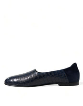 Load image into Gallery viewer, Dolce &amp; Gabbana Blue Crocodile Leather Loafers Slip On Shoes
