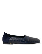 Load image into Gallery viewer, Dolce &amp; Gabbana Blue Crocodile Leather Loafers Slip On Shoes
