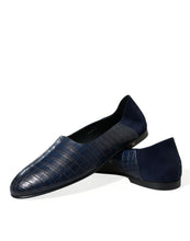 Load image into Gallery viewer, Dolce &amp; Gabbana Blue Crocodile Leather Loafers Slip On Shoes
