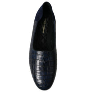 Load image into Gallery viewer, Dolce &amp; Gabbana Blue Crocodile Leather Loafers Slip On Shoes
