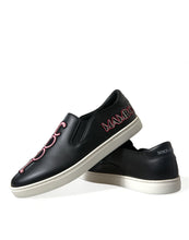 Load image into Gallery viewer, Dolce &amp; Gabbana Black Patch Embellished Slip On Men Sneakers Shoes
