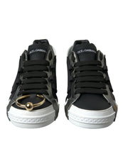 Load image into Gallery viewer, Dolce &amp; Gabbana Black Leather Portofino Low Top Men Sneakers Shoes
