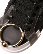 Load image into Gallery viewer, Dolce &amp; Gabbana Black Leather Portofino Low Top Men Sneakers Shoes
