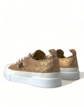 Load image into Gallery viewer, Dolce &amp; Gabbana Gold White Brocade Low Top Sneakers Women Shoes
