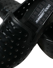 Load image into Gallery viewer, Dolce &amp; Gabbana Black Leather Perforated Loafers Shoes
