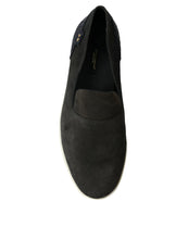 Load image into Gallery viewer, Dolce &amp; Gabbana Blue Suede Caiman Men Loafers Slippers Shoes
