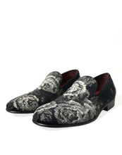 Load image into Gallery viewer, Dolce &amp; Gabbana Black Floral Slippers Men Loafers Dress Shoes
