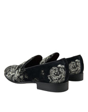 Load image into Gallery viewer, Dolce &amp; Gabbana Black Floral Slippers Men Loafers Dress Shoes
