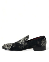 Load image into Gallery viewer, Dolce &amp; Gabbana Black Floral Slippers Men Loafers Dress Shoes
